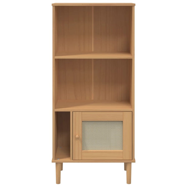 Bücherschrank SENJA Rattan-Look Braun Kiefer