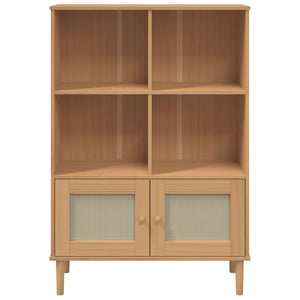 vidaXL Bibliothèque SENJA aspect rotin Marron 90x35x130 cm Bois de pin