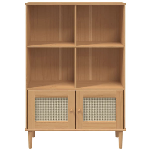 vidaXL Bibliothèque SENJA aspect rotin Marron 90x35x130 cm Bois de pin