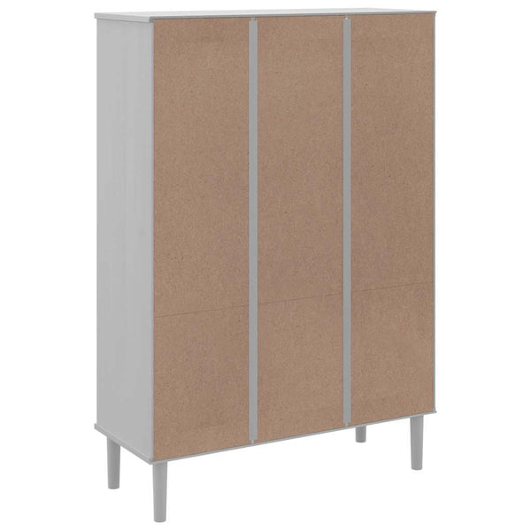 Bücherschrank SENJA Weiß Kiefer Rattan-Look