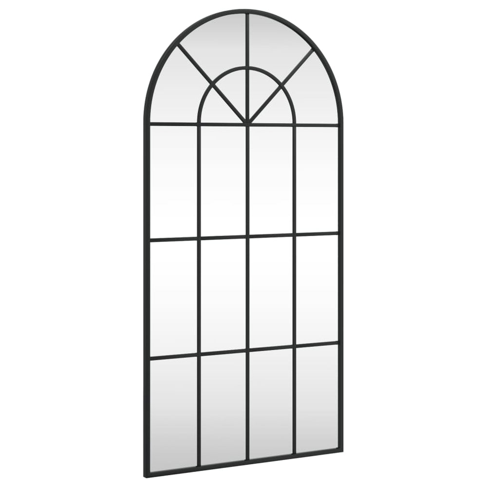 Wandspiegel Schwarz 50x100 cm Gewölbt