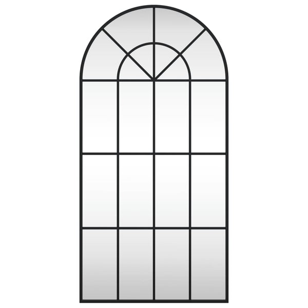 Wandspiegel Schwarz 50x100 cm Gewölbt