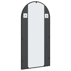 Wandspiegel Schwarz 50x100 cm Gewölbt