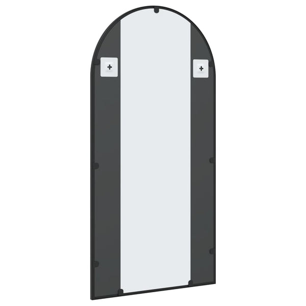 Wandspiegel Schwarz 50x100 cm Gewölbt