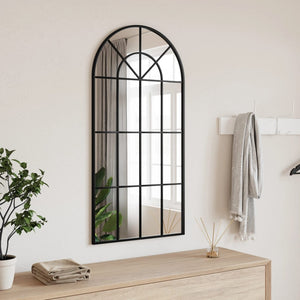 Wandspiegel Schwarz 50x100 cm Gewölbt