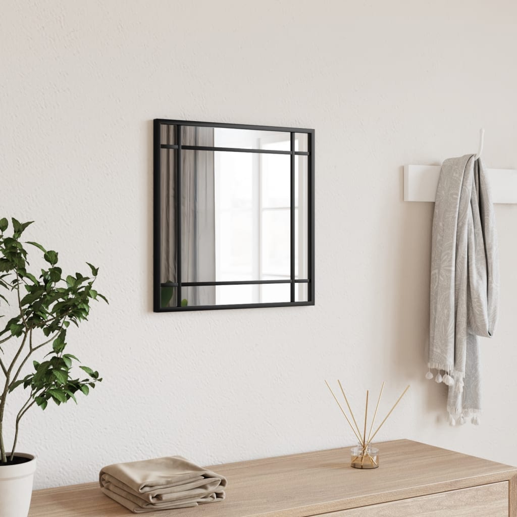 Quadratischer Wandspiegel Schwarz 40x40 cm
