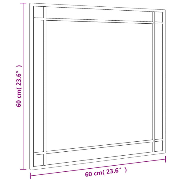 Quadratischer Wandspiegel Schwarz 60x60 cm