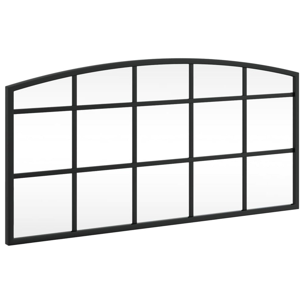 Wandspiegel Schwarz 60x30 cm Eisen Gewölbt
