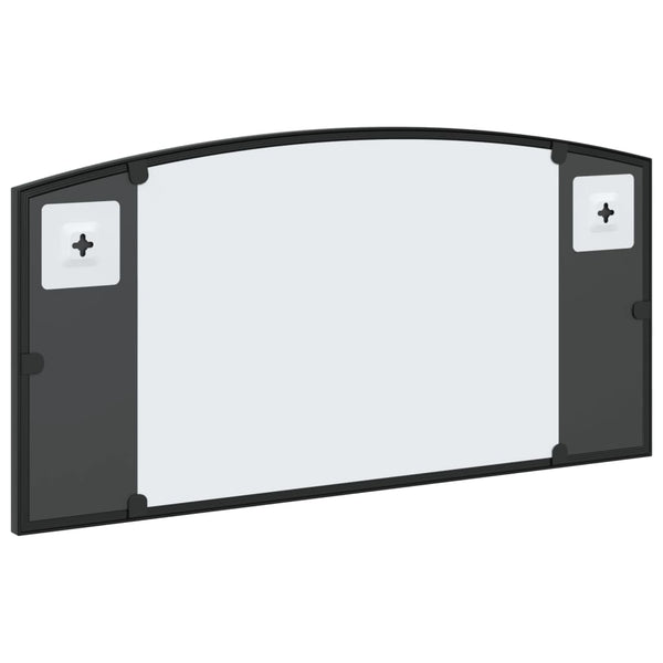 Wandspiegel Schwarz 60x30 cm Eisen Gewölbt