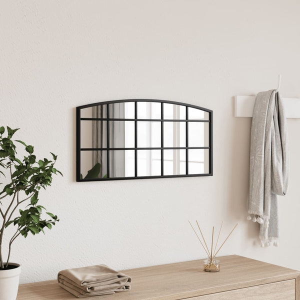 Wandspiegel Schwarz 60x30 cm Eisen Gewölbt