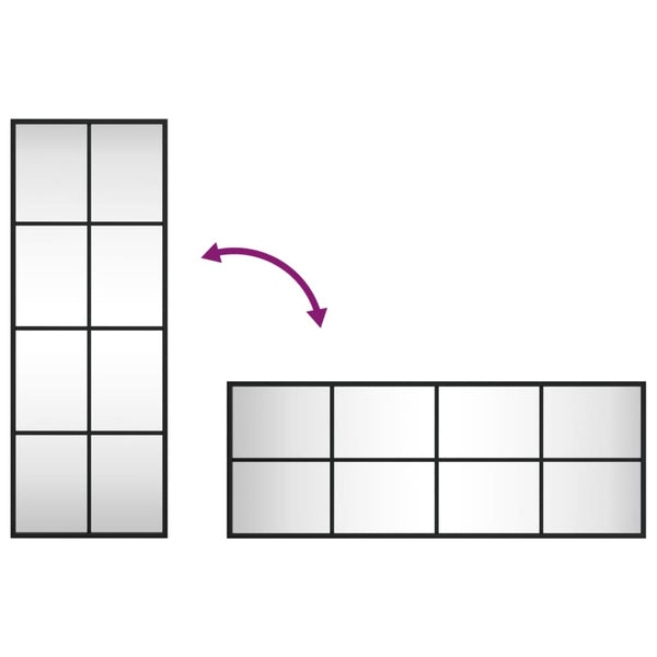 Rechteckiger Wandspiegel Schwarz 30x80 cm