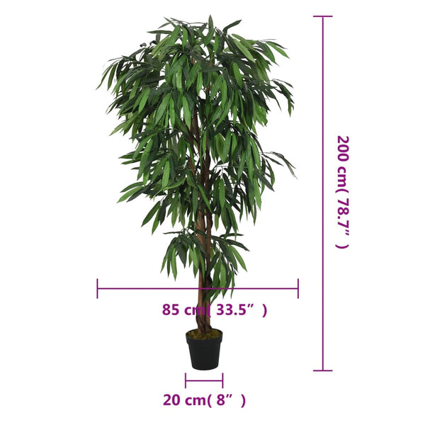Künstlicher Mangobaum 200cm, 1050 Blätter