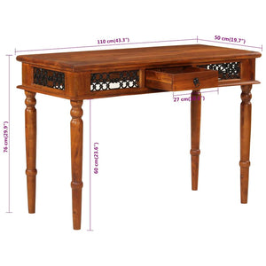 Akazie Schreibtisch mit Schublade, 110 cm