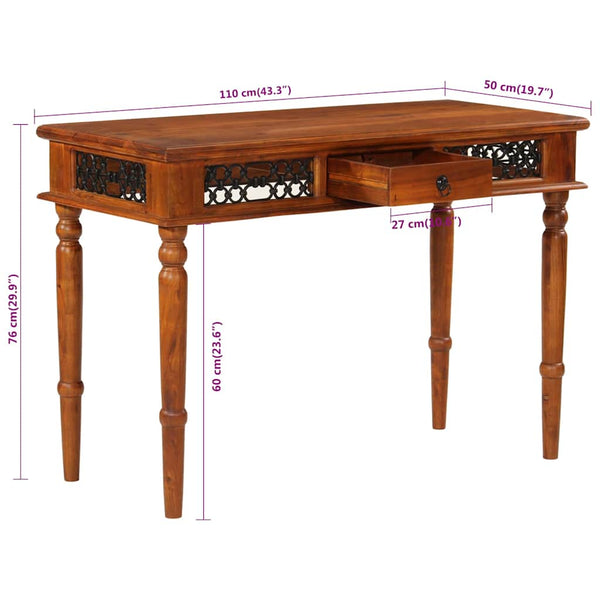 Akazie Schreibtisch mit Schublade, 110 cm