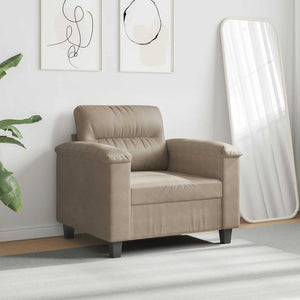 vidaXL Fauteuil Taupe 60 cm Tissu microfibre