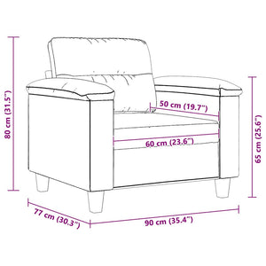 vidaXL Fauteuil Taupe 60 cm Tissu microfibre