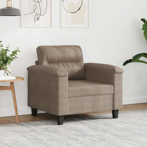 vidaXL Fauteuil Taupe 60 cm Tissu microfibre