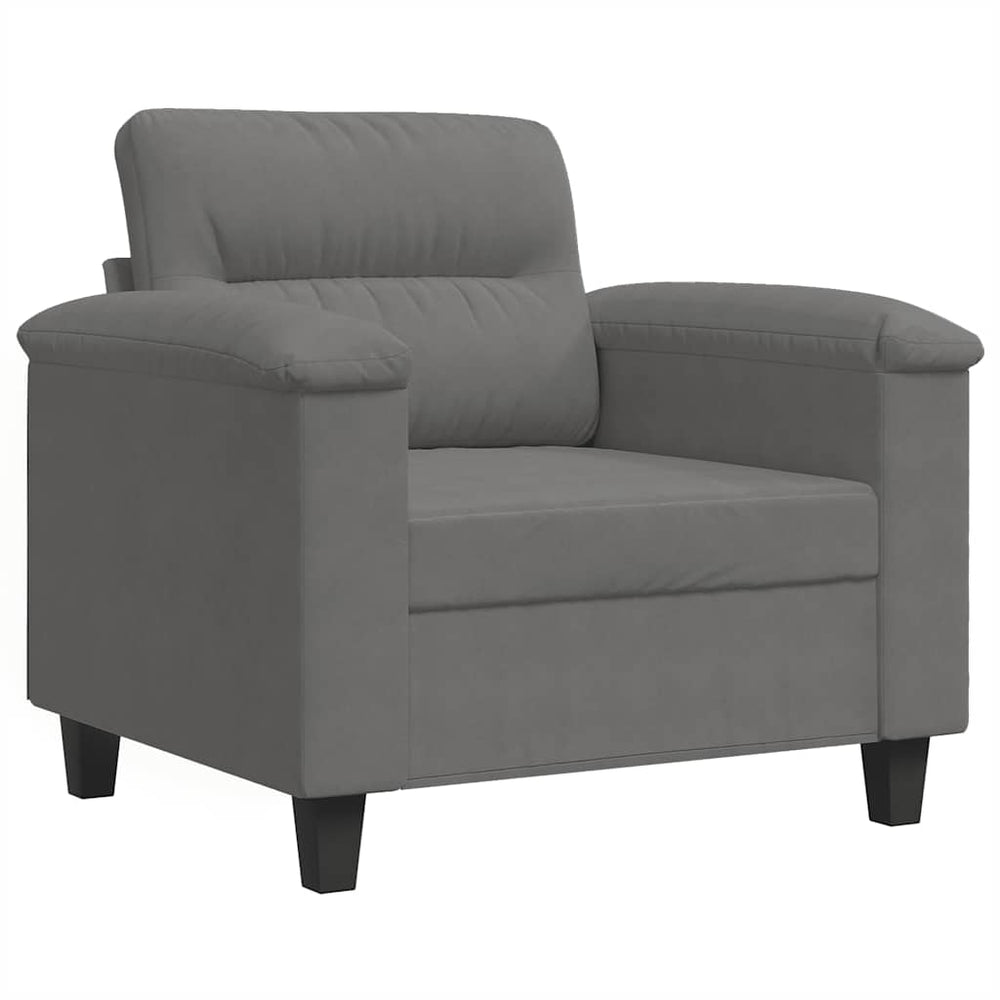 vidaXL Armchair Dark Grey 60 cm Microfiber Fabric