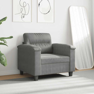 vidaXL Armchair Dark Grey 60 cm Microfiber Fabric