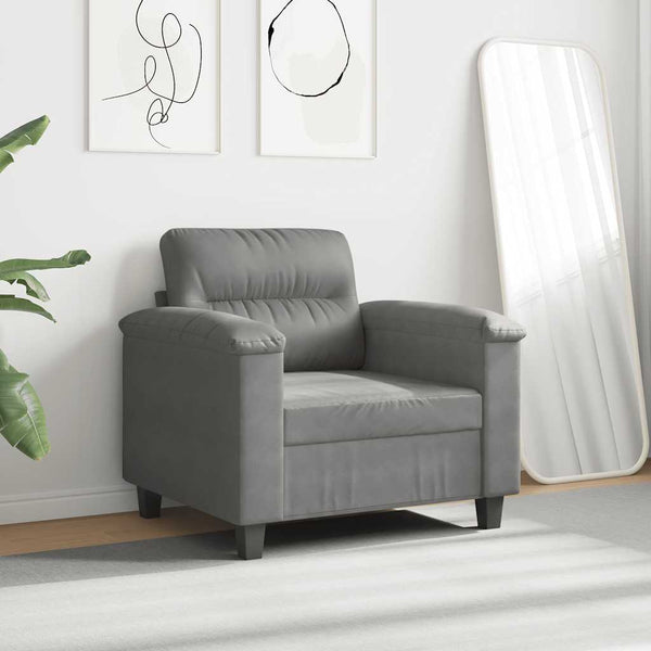 vidaXL Armchair Dark Grey 60 cm Microfiber Fabric