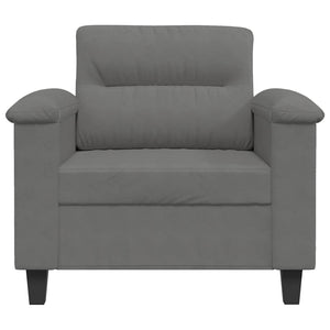 vidaXL Armchair Dark Grey 60 cm Microfiber Fabric