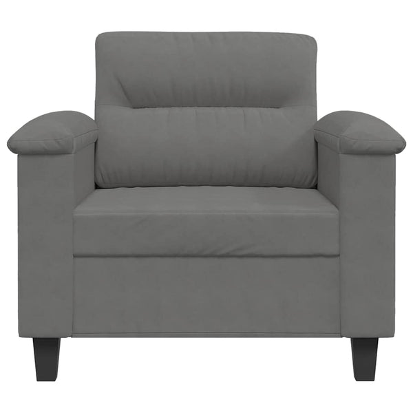 vidaXL Armchair Dark Grey 60 cm Microfiber Fabric