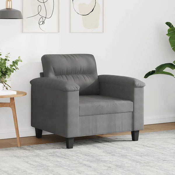 vidaXL Armchair Dark Grey 60 cm Microfiber Fabric