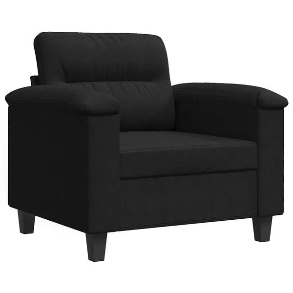 vidaXL Armchair Black 60 cm Microfiber Fabric