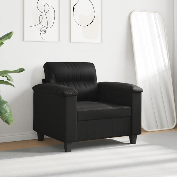 vidaXL Armchair Black 60 cm Microfiber Fabric