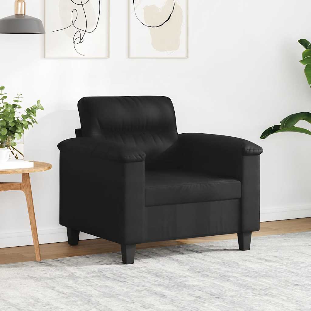 vidaXL Armchair Black 60 cm Microfiber Fabric