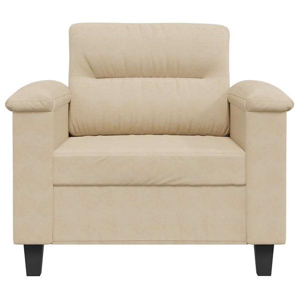 vidaXL Armchair Cream 60 cm Microfiber Fabric