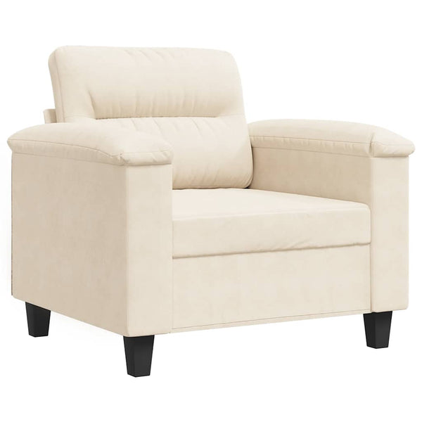 vidaXL Armchair Beige 60 cm Microfiber Fabric