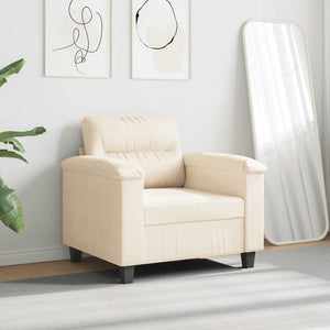 vidaXL Armchair Beige 60 cm Microfiber Fabric