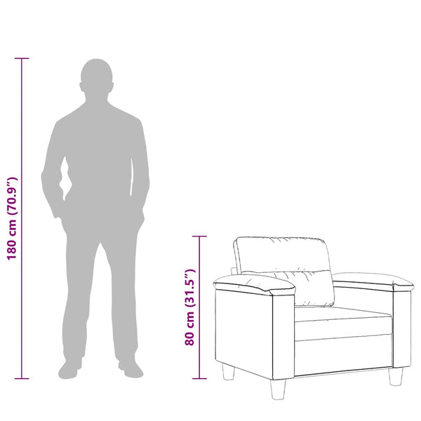 vidaXL Armchair Beige 60 cm Microfiber Fabric