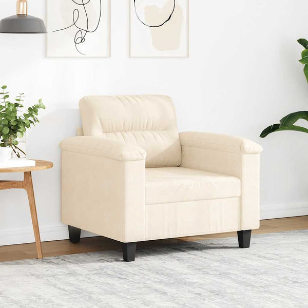 vidaXL Armchair Beige 60 cm Microfiber Fabric