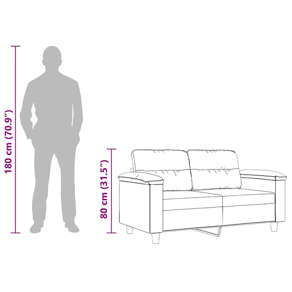 2-Sitzer Sofa Taupe Mikrofaser 120 cm