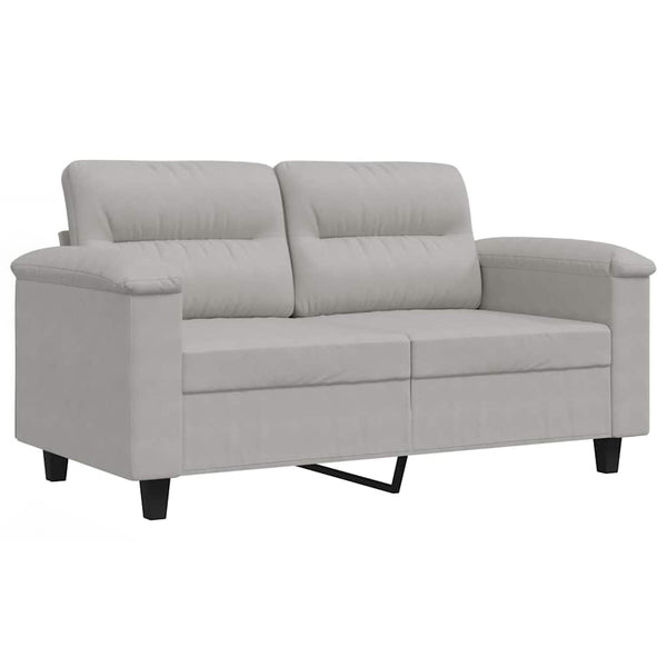 2-Sitzer Sofa Hellgrau Mikrofaser 120cm