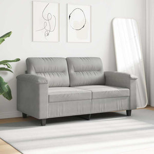 2-Sitzer Sofa Hellgrau Mikrofaser 120cm