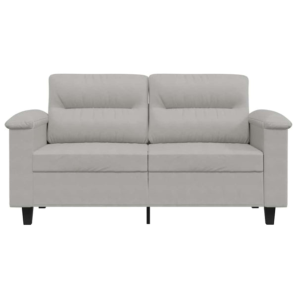 2-Sitzer Sofa Hellgrau Mikrofaser 120cm