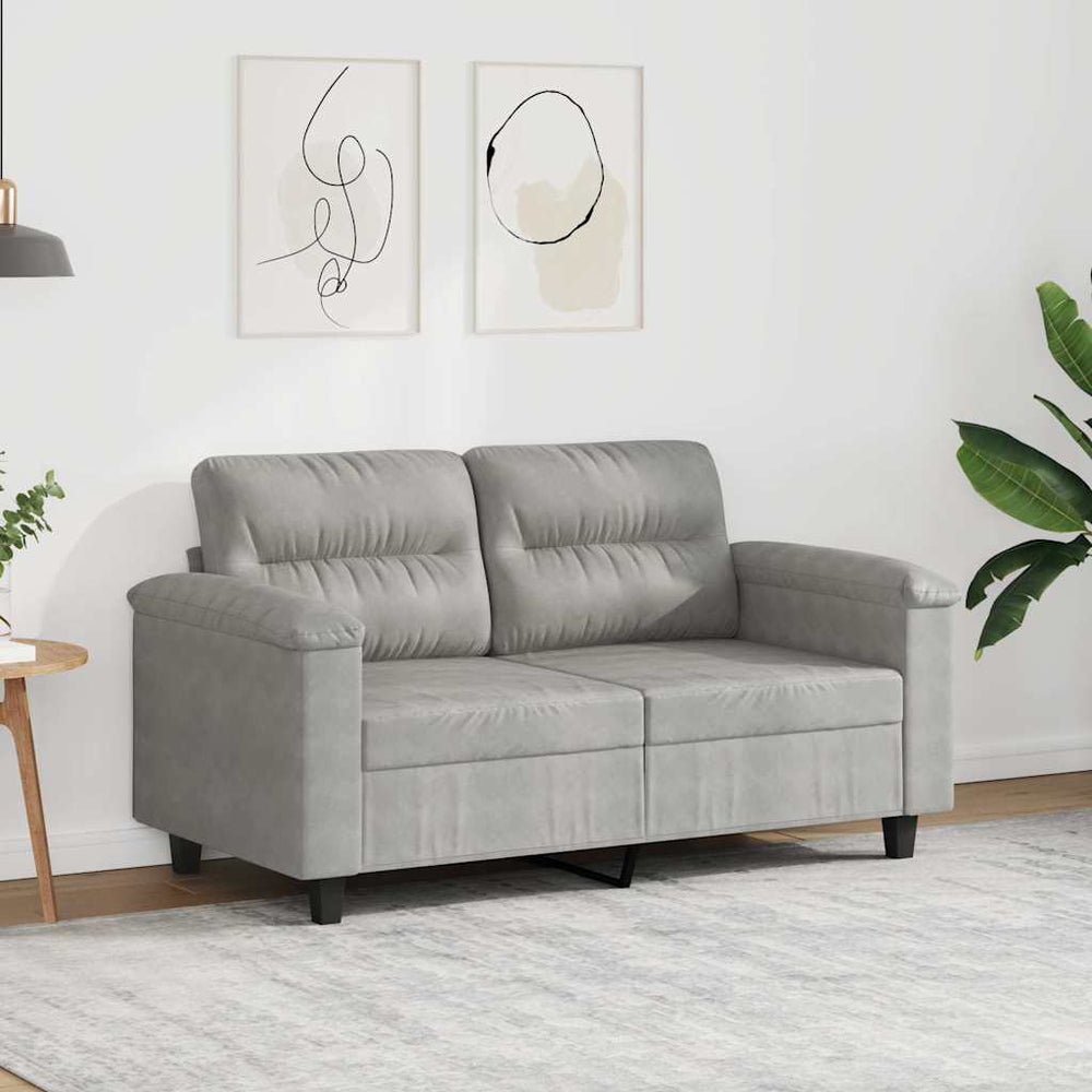 2-Sitzer Sofa Hellgrau Mikrofaser 120cm