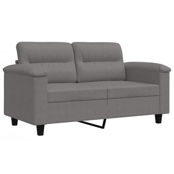 Dunkelgraues 2-Sitzer Sofa aus Mikrofaser