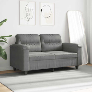 Dunkelgraues 2-Sitzer Sofa aus Mikrofaser