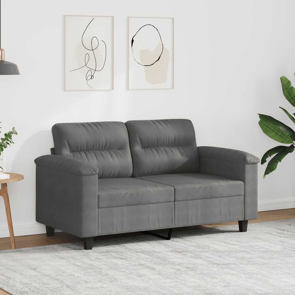 Dunkelgraues 2-Sitzer Sofa aus Mikrofaser