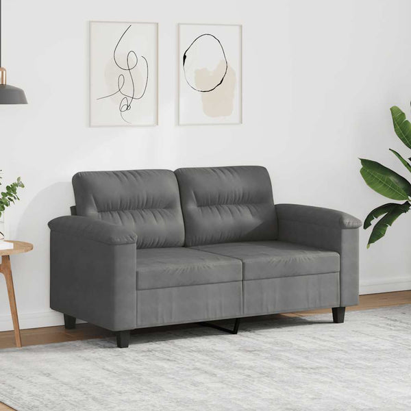 Dunkelgraues 2-Sitzer Sofa aus Mikrofaser