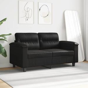 Schwarzes 2-Sitzer Sofa, 120cm, Mikrofaser