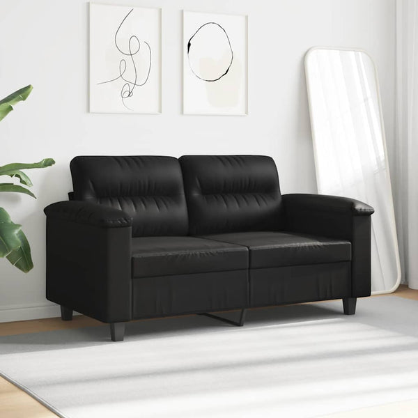 Schwarzes 2-Sitzer Sofa, 120cm, Mikrofaser
