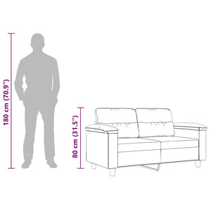 Schwarzes 2-Sitzer Sofa, 120cm, Mikrofaser
