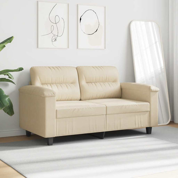 Creme 2-Sitzer Sofa, Mikrofaser, 120cm