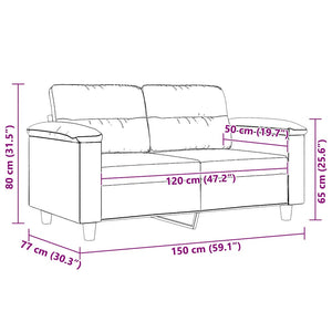 Creme 2-Sitzer Sofa, Mikrofaser, 120cm