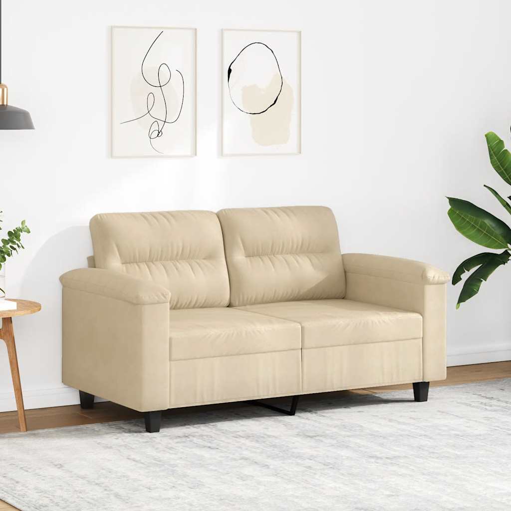 Creme 2-Sitzer Sofa, Mikrofaser, 120cm